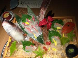 The beautiful sashimi platter in Fukuoka.