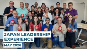 Katie Anderson leading participants during the Japan Leadership Experience, an immersive lean leadership tour in Japan.