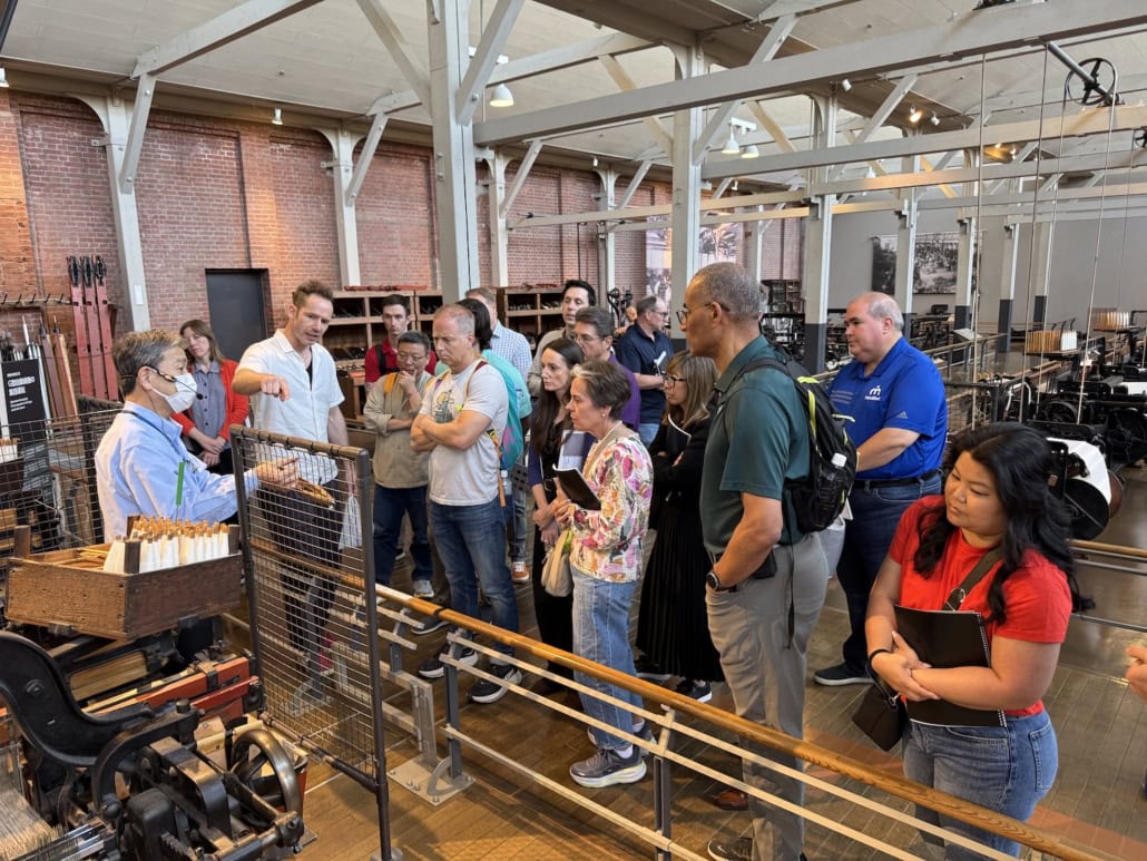 Participants visiting the Toyota Commemorative Museum of Industry and Technology during the Japan Leadership Experience.