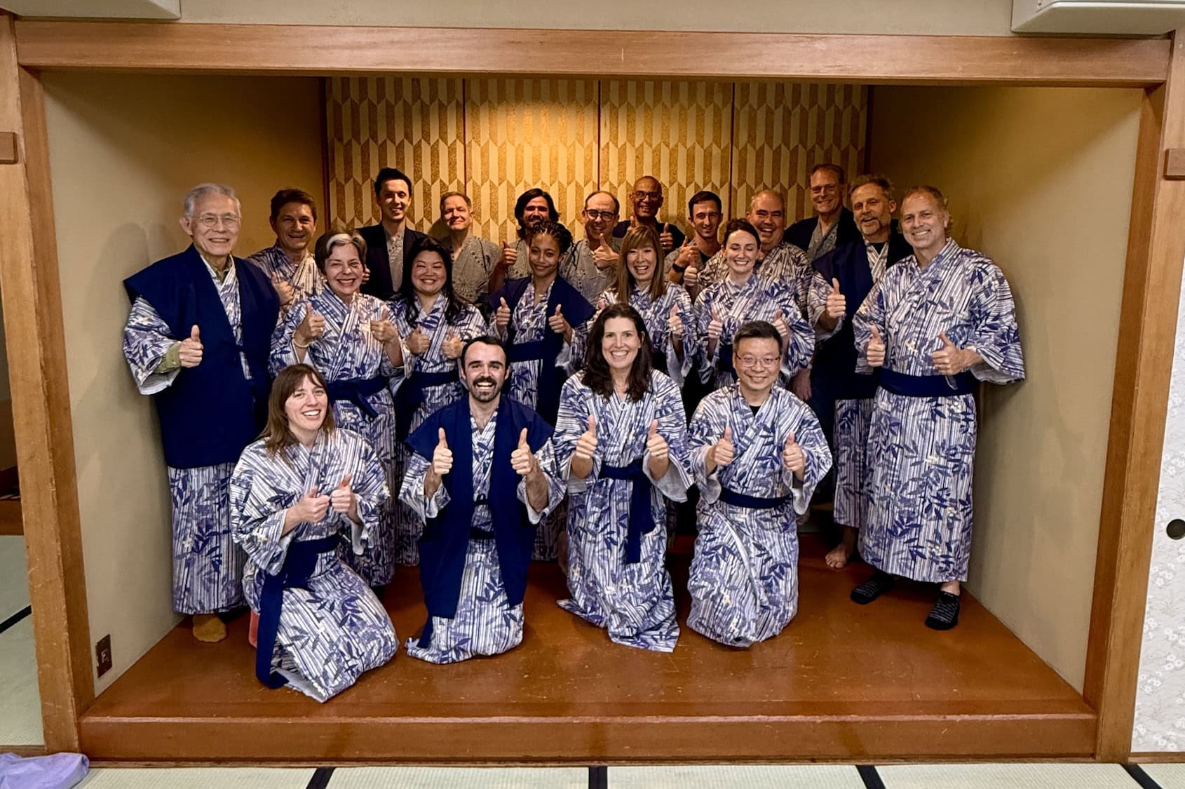 Katie Anderson with Leaders in Japan's Traditional Clothing on Japan Leadership Experience May 2026