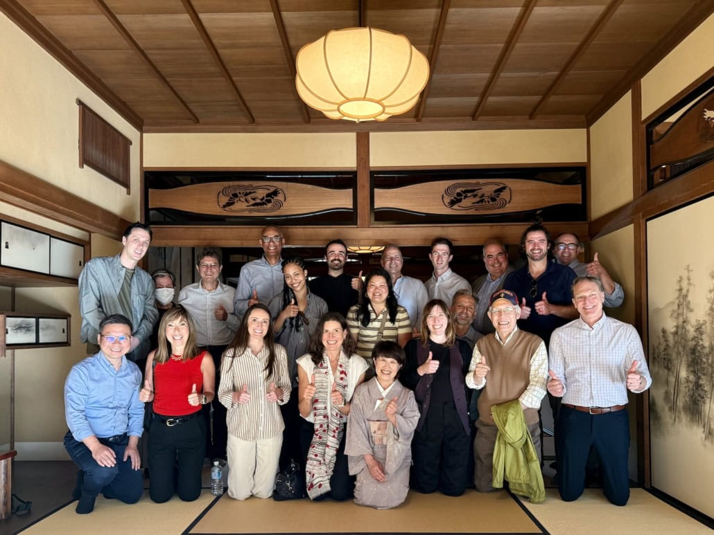 Participants practicing Zen reflection at Daruma Temple during the Japan Leadership Experience.